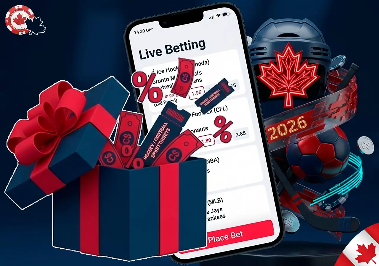 Best sports betting welcome bonuses and free bets for Canadian players.